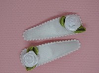 Haarspeldje wit roosje